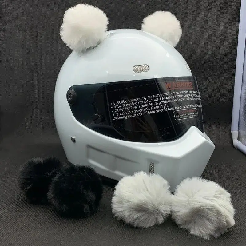 Casque de moto électrique avec oreille ronde pour enfant, décoration de voiture, casque de ski mignon, pas de casque