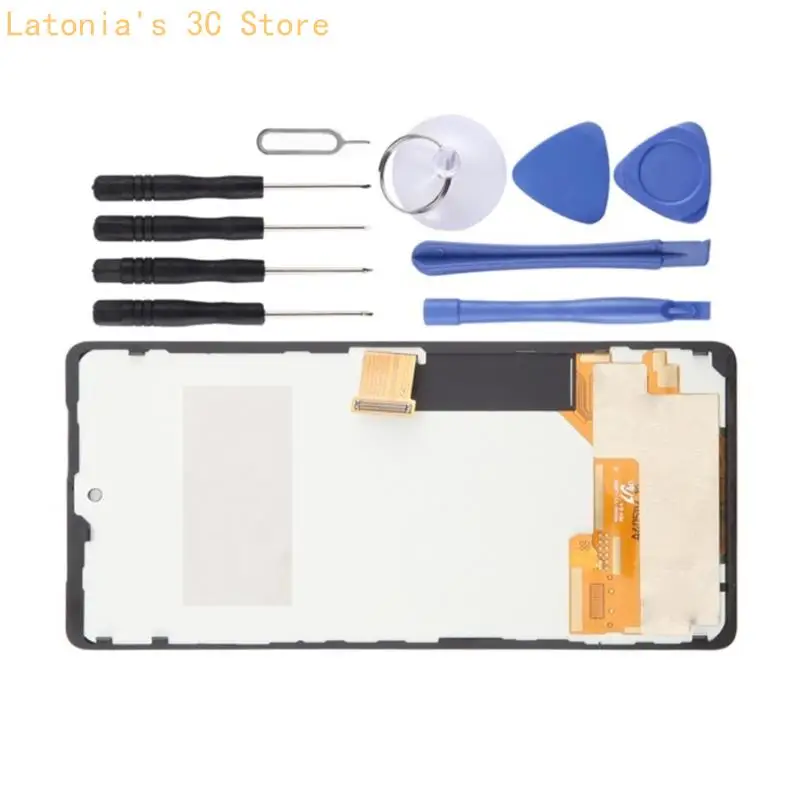 Austausch der LCD-Frontplatte für Telefonreparaturaufgaben, schwarze Displaybaugruppe mit Flachbandkabel und Kameraöffnung für – Detail 8