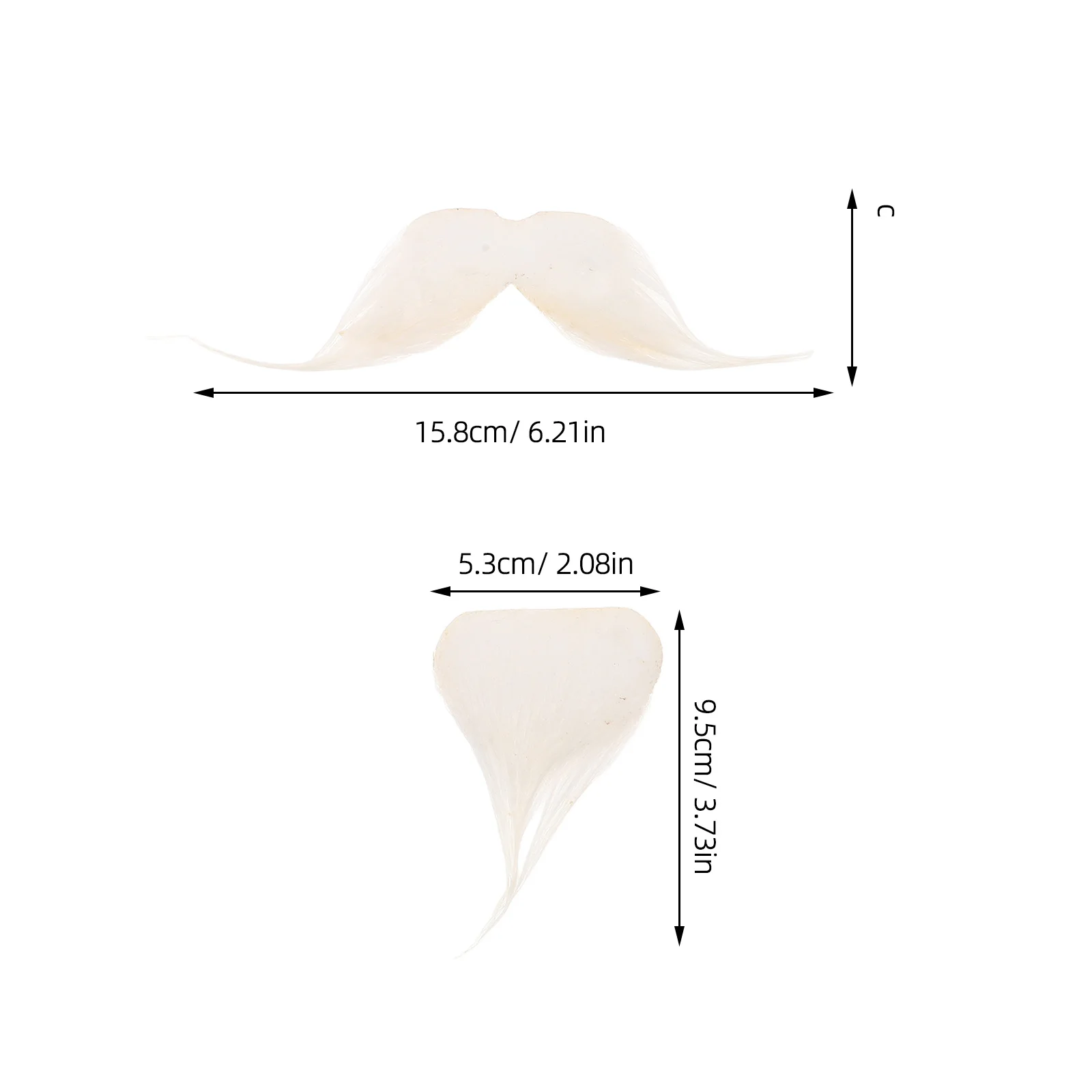 2 set Barba bianca Costume da uomo anziano Prop Capelli facciali finti realistici per la festa di Natale di Halloween Cosplay Vestito da Babbo Natale