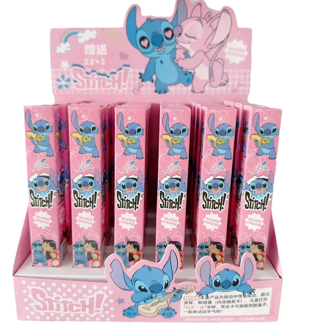 Disney-Stylo gel Stitch Anime Figure pour enfants, 0.5mm, étudiant, bureau, écriture, signature, papeterie, enfants, cadeau de Noël