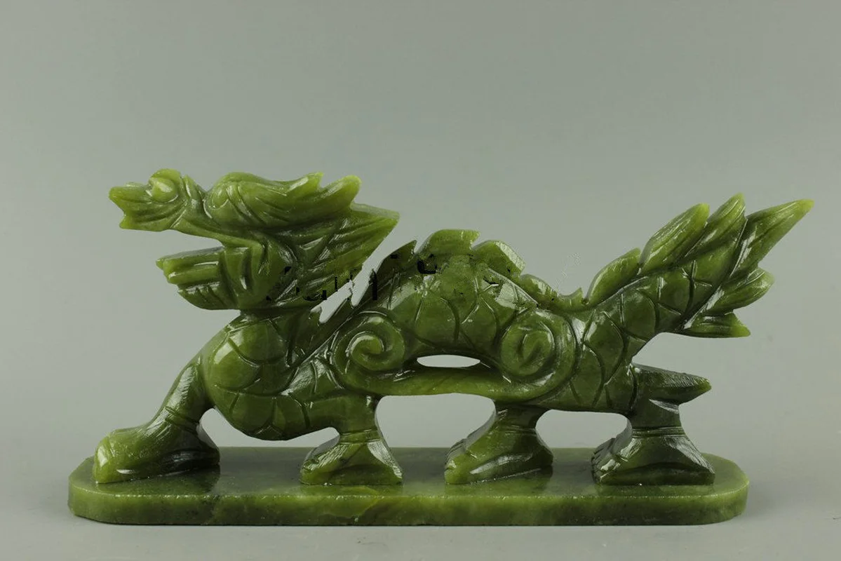 

Exquisite 100% natural jade Handmade hand-carved dragon statues