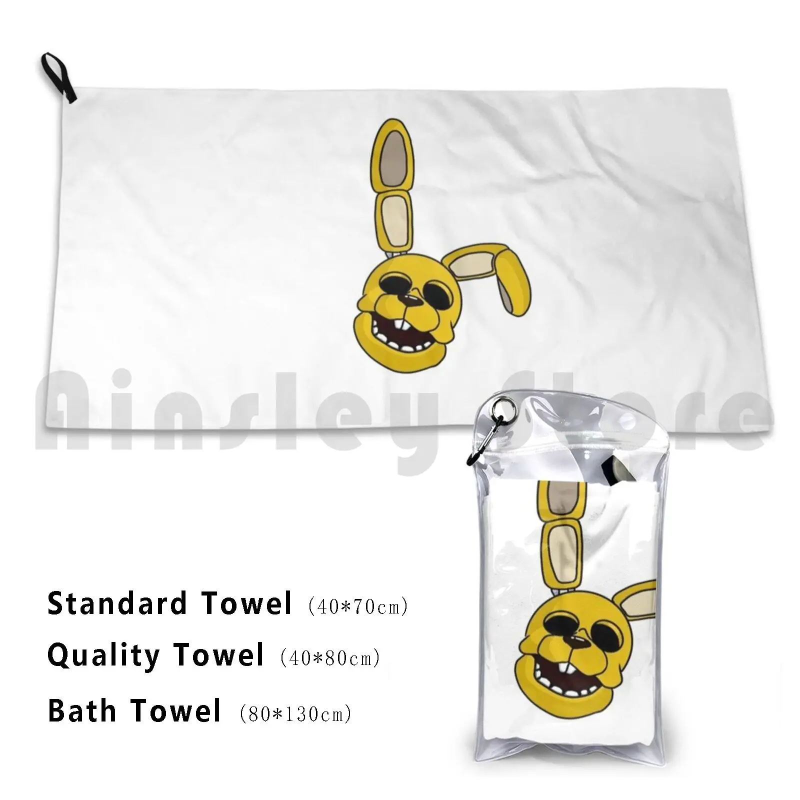 Spring Bonnie (Vío) Toalla de baño Cojín de playa Fnaf Cinco noches en primavera Bonnie Dave Miller William
