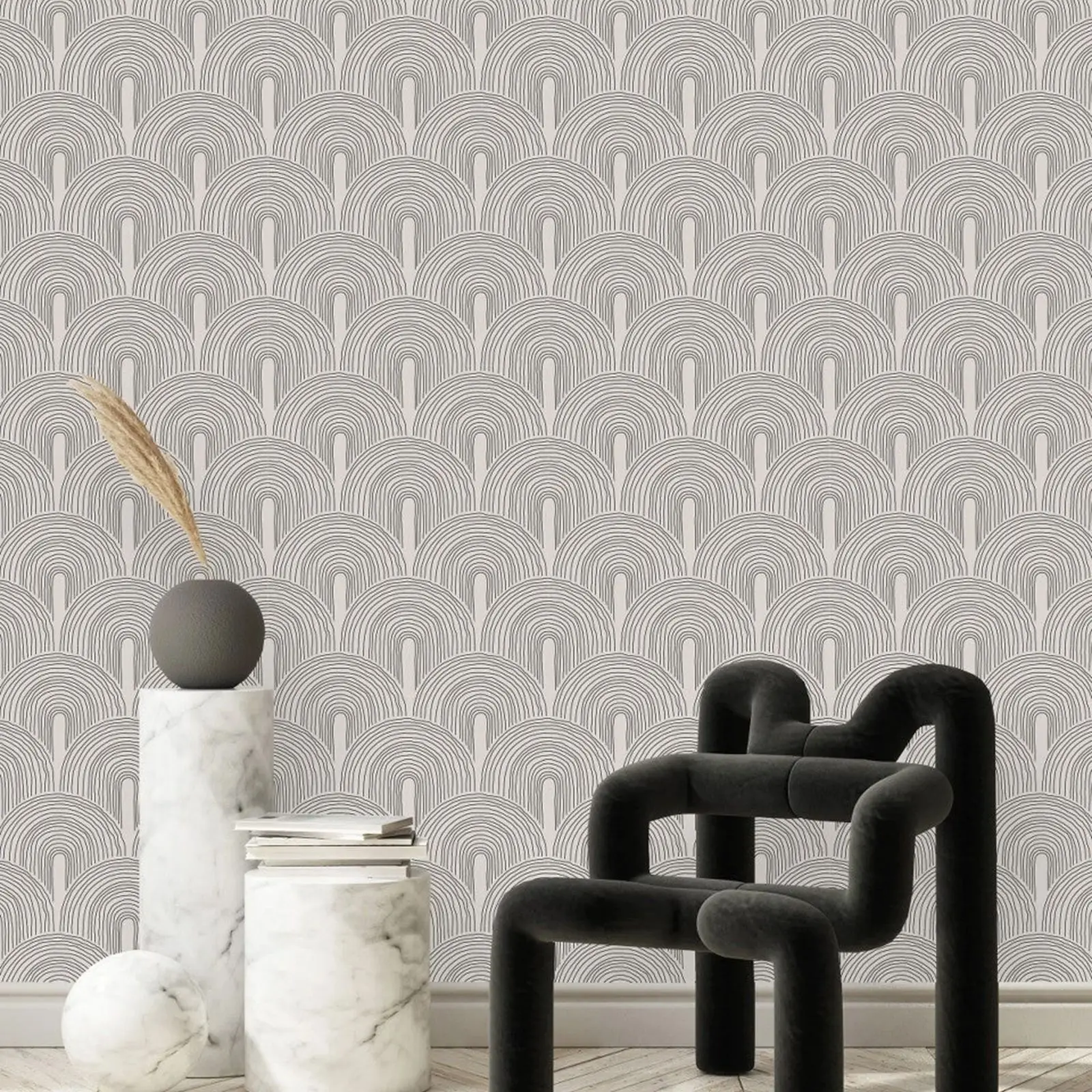 

Предметы для украшения стен с рисунком черной дуги, минималистичные наклейки для спальни, стильная арка, настенная бумага, отслаивающаяся и наклейка на стену