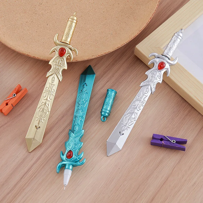 36 Pcs Sword Gel Ink Pen Design Water Creative Student Stationery Writing Children Toy Gift Office Signature Pen