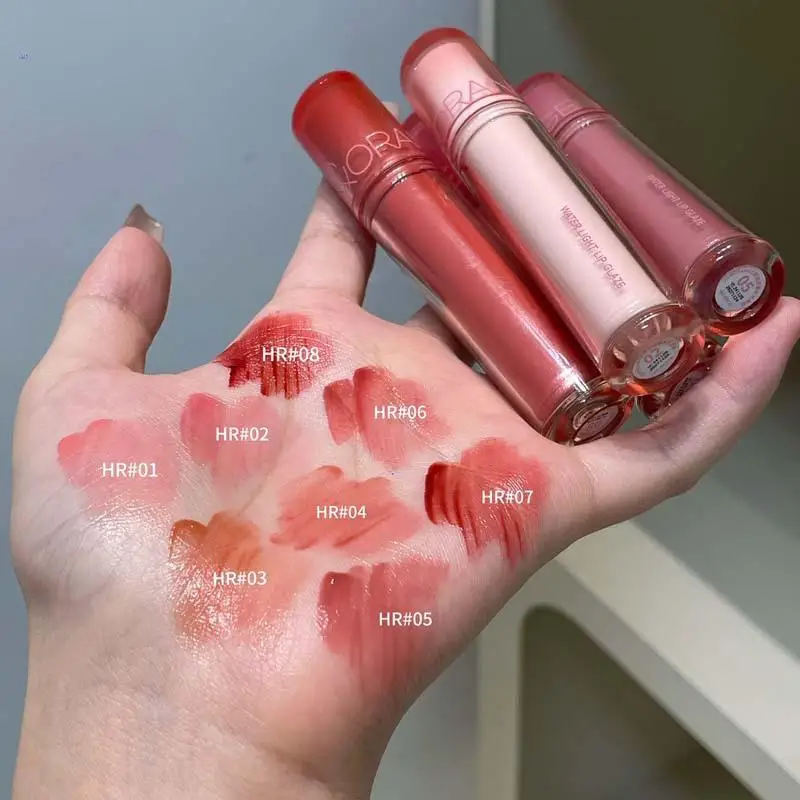 ミラークリスタルリップグロスメイクアップウォーターライトガラスリップグレイズプランピング防水ジェリーリップティントリップスティック保湿ビューティーリップ