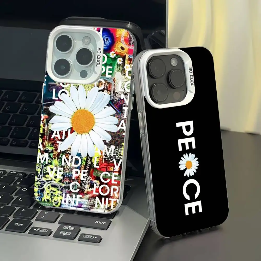 

Чехол для телефона Art Tender Daisy IMD Color Silver Shell для IPhone 16, 15, 14, 13, 12, 11 Pro Max Plus