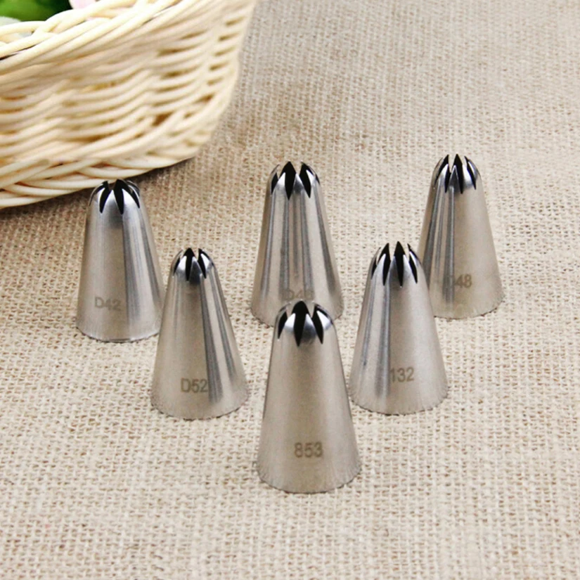 

Medium Drop Flower Tips Stainless Steel Icing Piping Nozzles Cake Decorating Pastry Tip Sets Cupcake Tools Bakeware