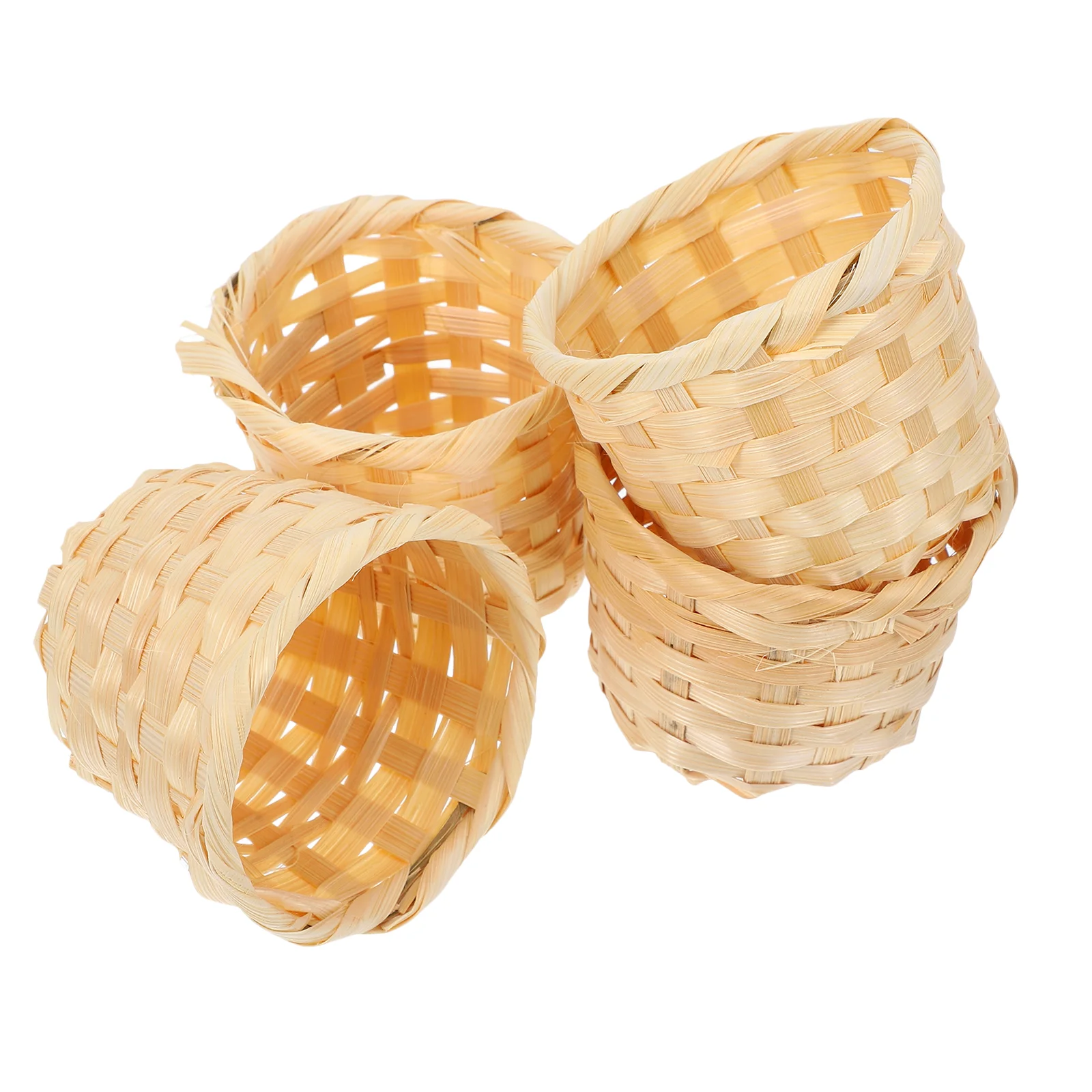 4 Pcs Woven Basket Storage Sundries Organizer Wood Household Small Baskets Practical