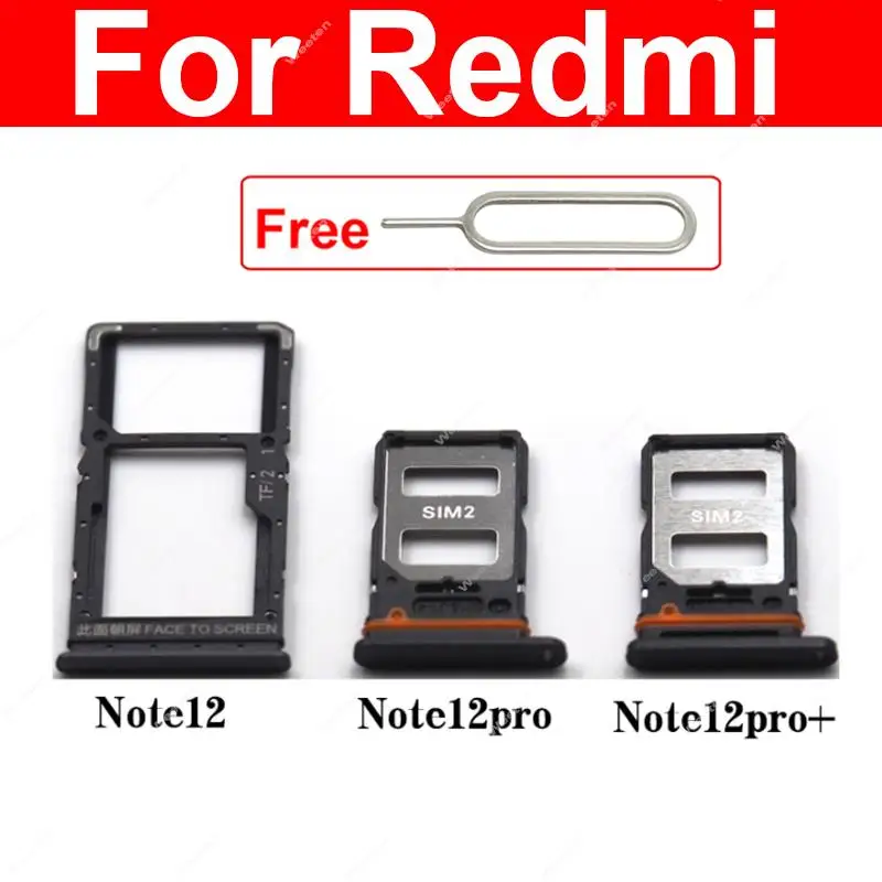 Sim Card Tray For Redmi Note 12 Pro 12 Pro Plus Turbo 4G 5G  Card Reader Holder SIM Card Slot  Replacement Parts