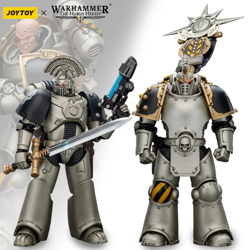 

JOYTOY Warhammer 30K Iron Warriors MKVI Tactical Sergeant & Command Squad Chosen with Legion Standard 1/18 Action Figure Model