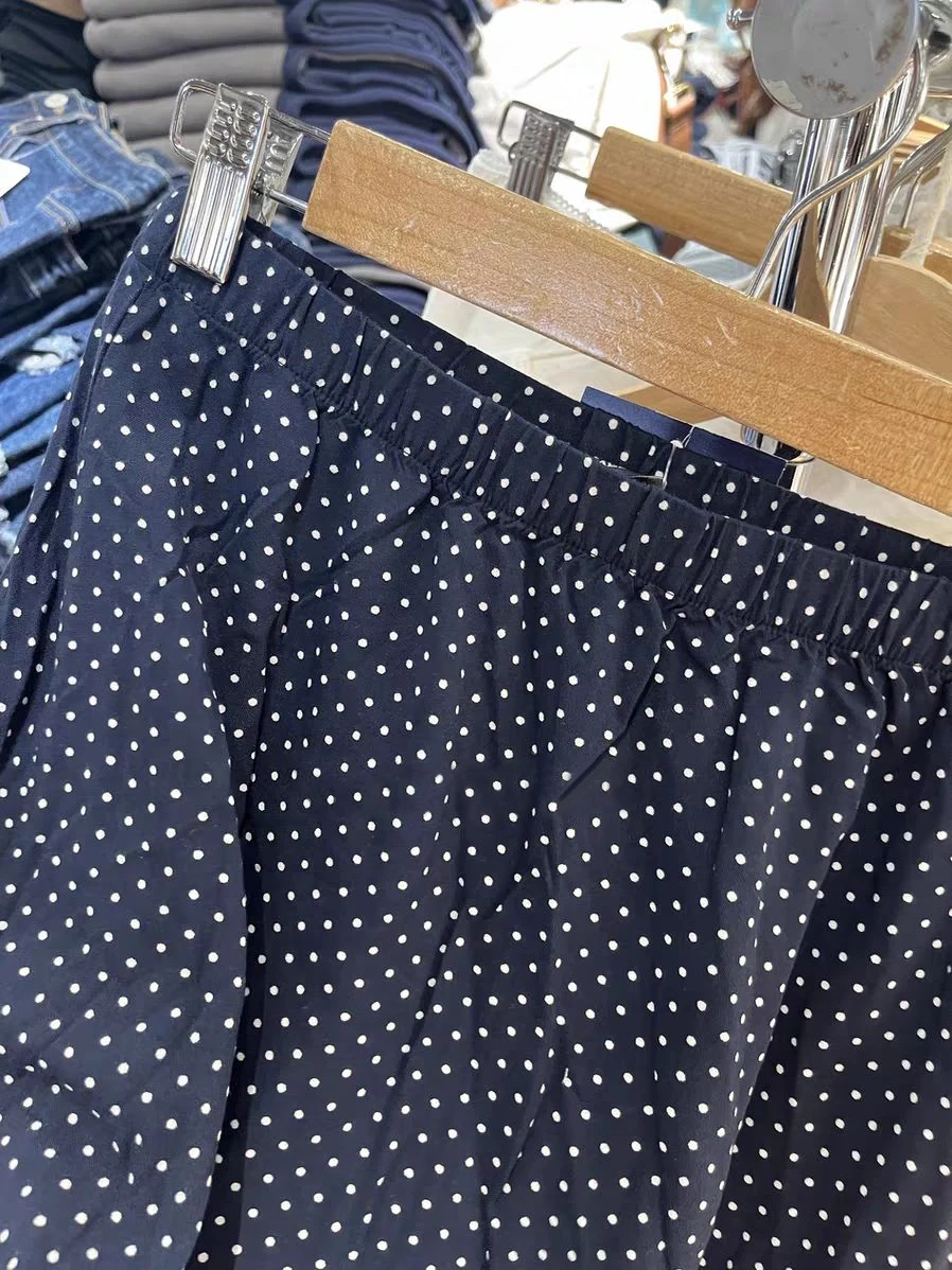Polka Dot Navy Lace Patchwork Long Skirt Women Elastic Waist Vintage Casual A-line Faldas Summer Preppy Style Sweet Midi Skirts