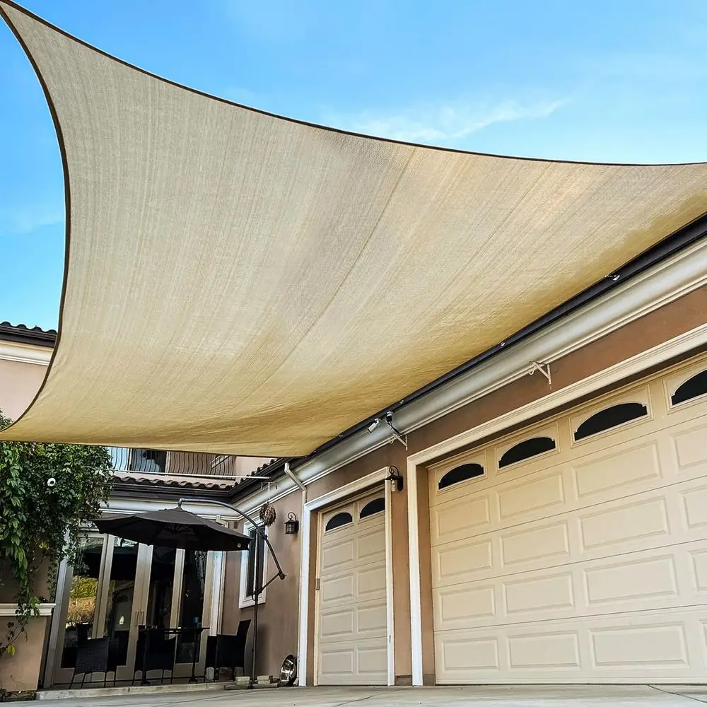 

RecSun Shade Sail , 16' x 24' Patio Shade Cloth Outdoor Cover - Sunshade abric Awning Shelter or Pergola Backyard Garden Carport