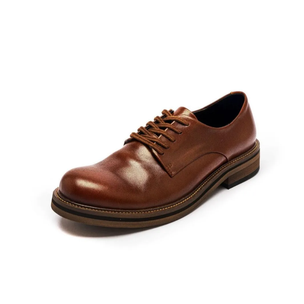 Men's Premium Shell Cordovan Derby Shoes | Handmade High-End Trendy Business Formal Wedding Lace-Up Dress Footwear for Men