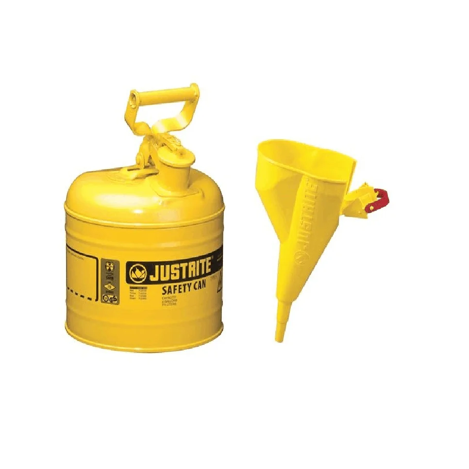 

Safety Can, Steel, 2 gal, Yellow, 9 1/2 in Dia., Diesel