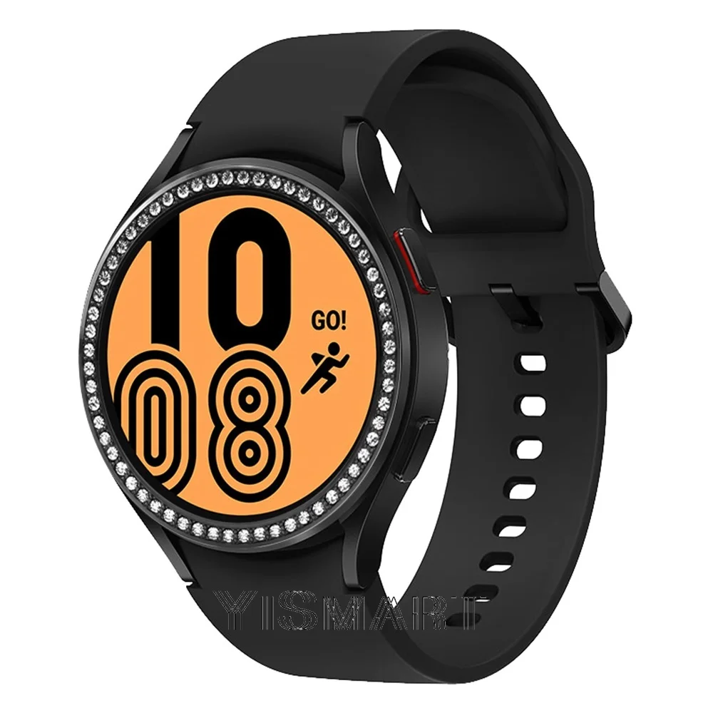 Moldura brilhante para samsung galaxy watch 4, 40mm 44mm, capa adesiva, anel, acessórios para smartwatch