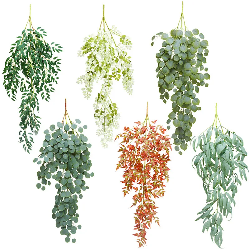 135cm Artificial Green Plants Eucalyptus Wall Hanging Vine Wedding Decoration Home Room Decor Greener Rattan Euro Style