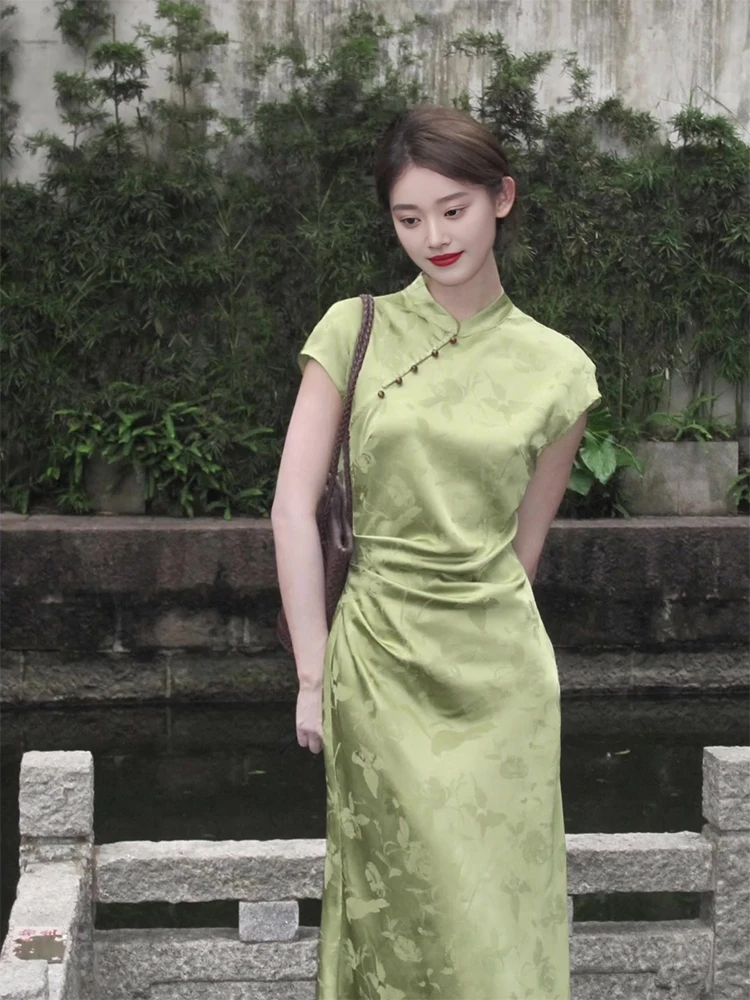 

Ele een Long Qipao Young Sle Chinese Traditional Dr New Version for Young Girls Premium Quali Daily Wear ort S...