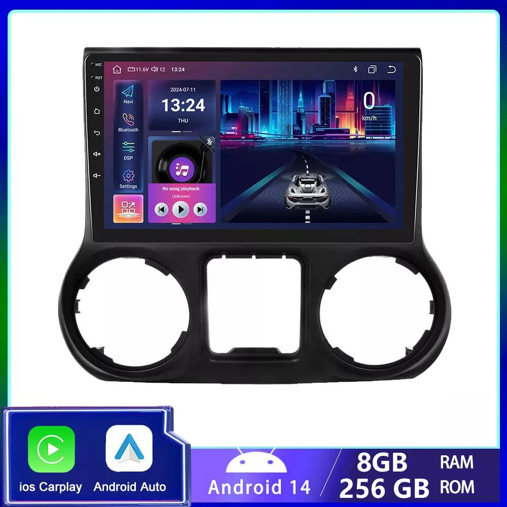 

Android 14 For Jeep Wrangler 3 JK 2011-2018 Car Radio Wireless Carplay Player Stereo Multimedia Video Navigation GPS Head Unit