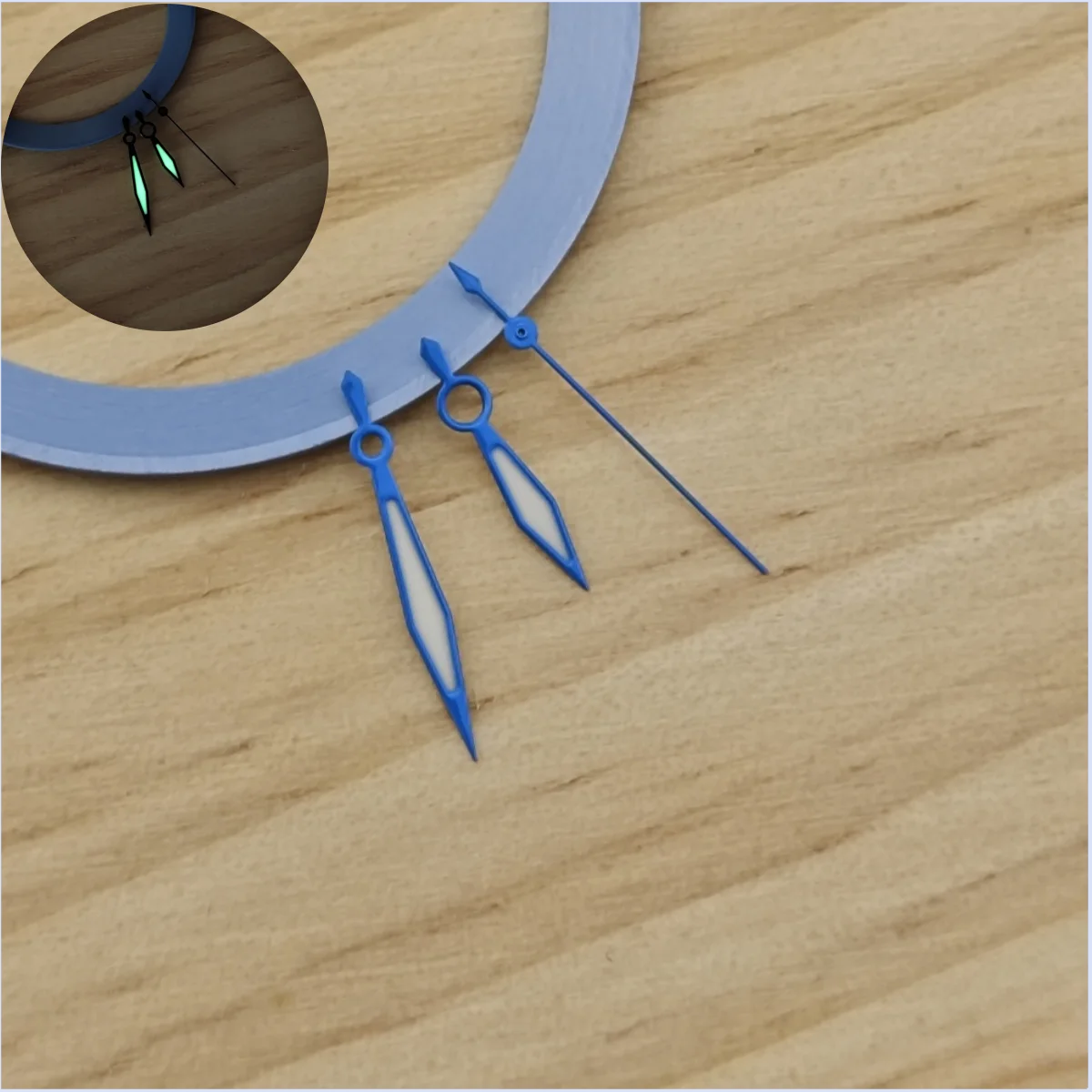 Grande agulha de espada triângulo, relógio modificado, verde luminoso, cor, NH35, tamanho de 13