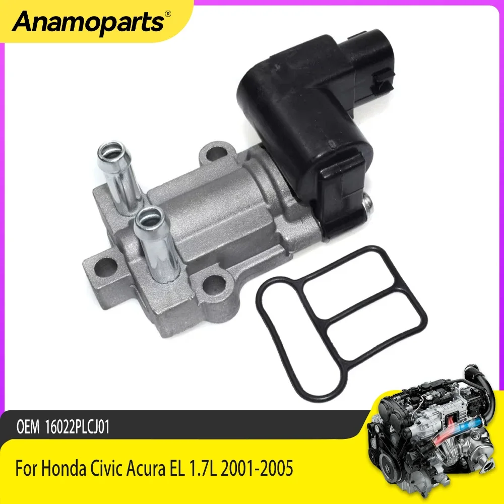 Idle Speed Air Control Valve IACV Fit 1.7 L L4 GAS For 2001-2005 Honda Civic Acura EL 1.7L OEM 16022-PLC-J01