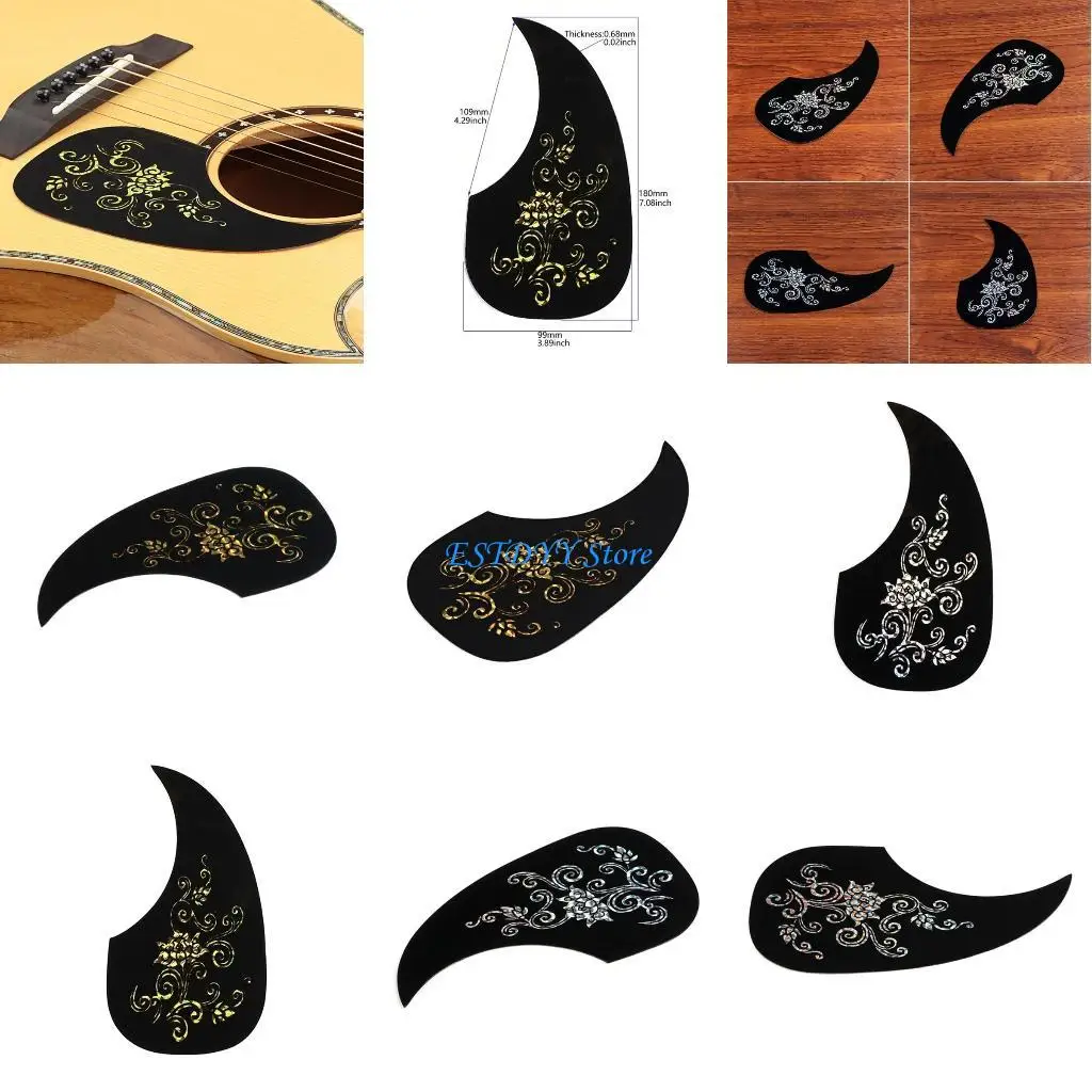 

G6DE Guitar Pickguard Adhesive Scratch Plate Folk Acoustic Guitar AntiScratch Guard Plate Musical Instrument Accessorie