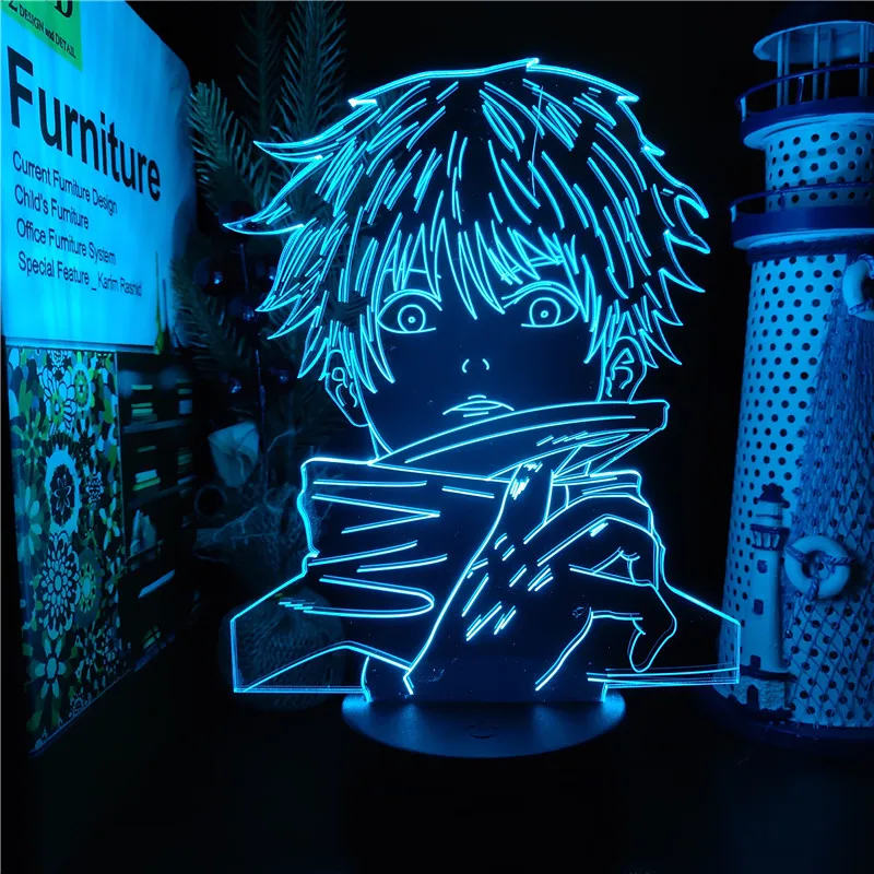 Jujutsu Kaisen Cartoon Ryomen Sukuna Satoru Gojo 3D Visual Night Lights LED Itadori Yuji Night Lamp Anime Color Changing Lamp