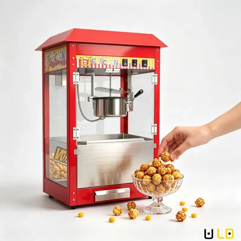 LEDE Reinforced Structure Popcorn Maker Safe Touch Heat Insulated Electric Motor Popper for Home & Restaurant Use