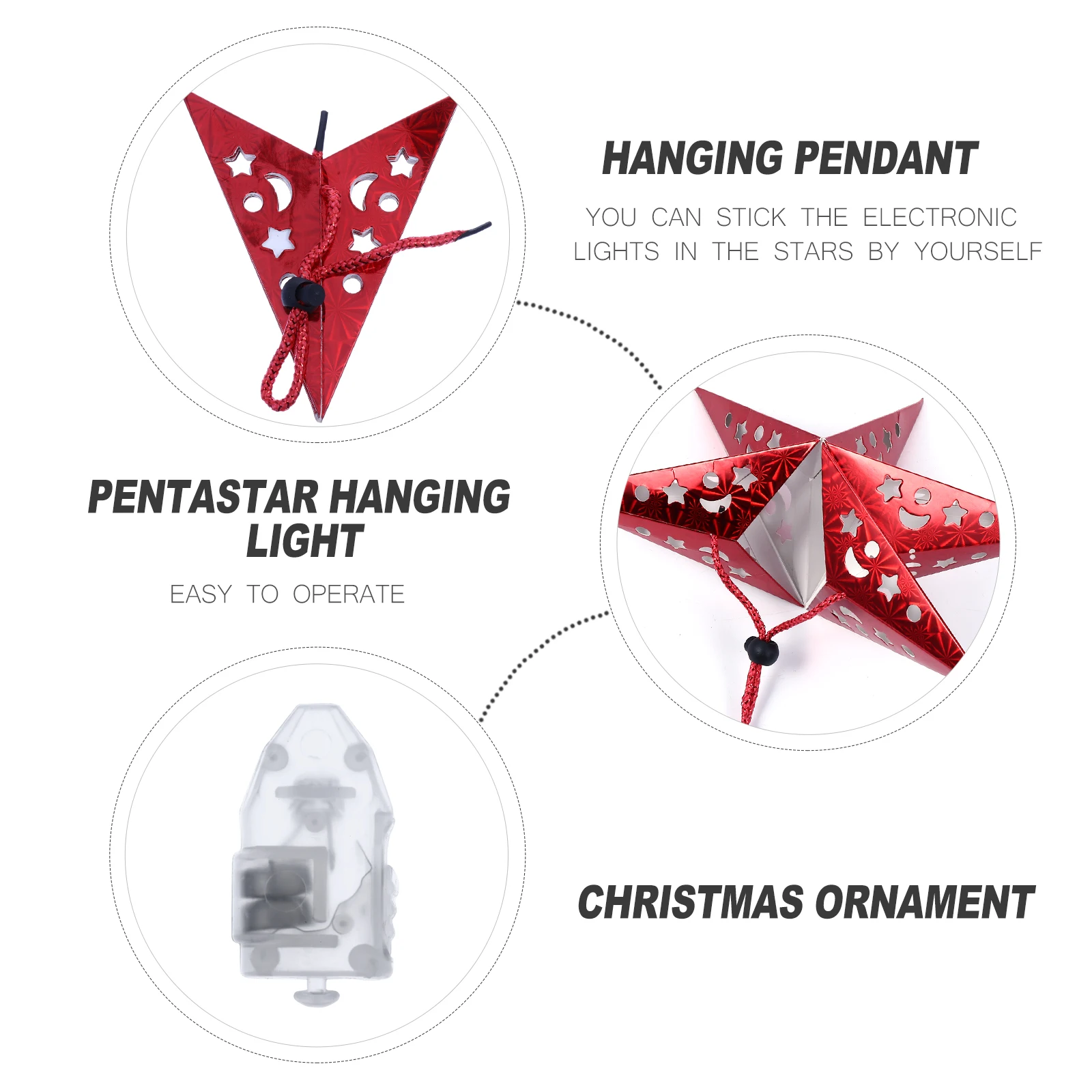 

Christmas Star Lights Red Paper Hanging Lamp naments Party Decorative Accessories Festival Lighting DIY Gifts