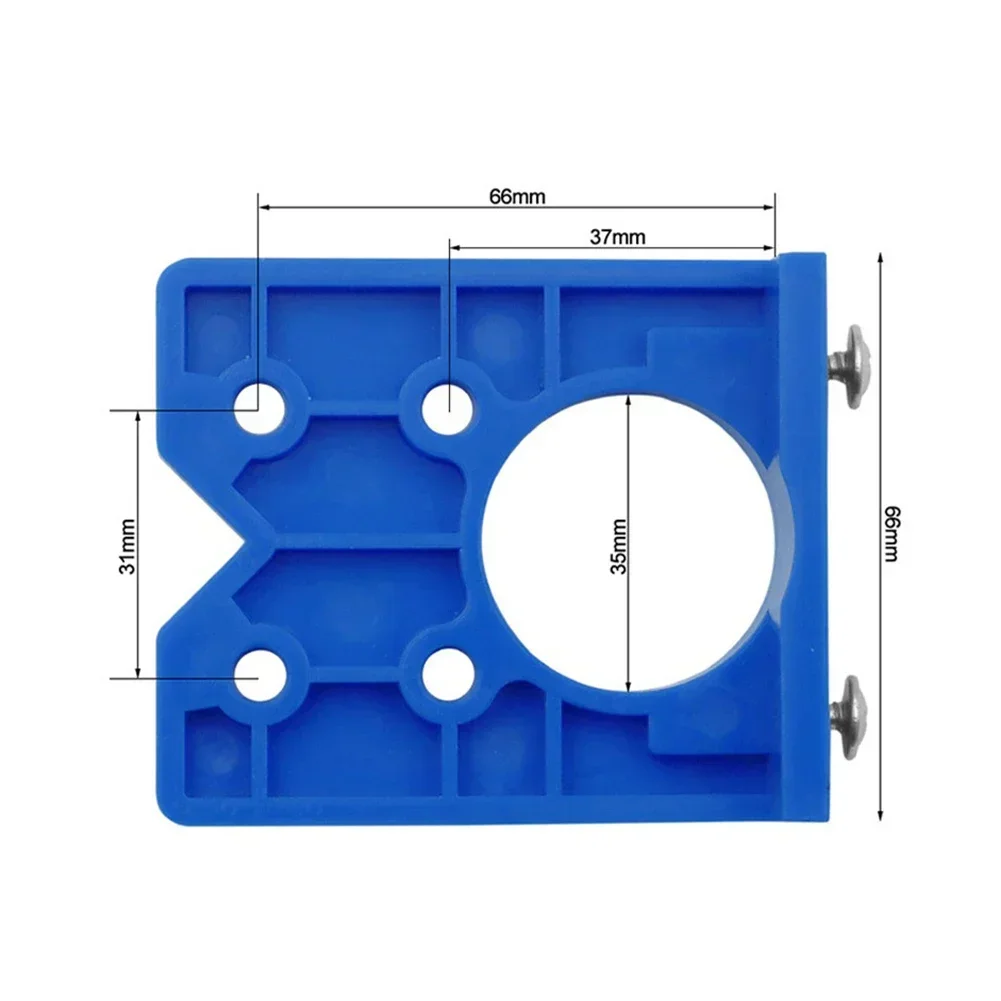 Plantilla de bisagra de precisión de 35mm para puertas de gabinetes, orificios para tazas de inmersión fácilmente en puertas de armario o escritorios con plantilla de perforación de bisagra