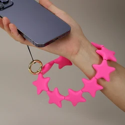 Cute Cartoon Star Silicone Keychains Phone Pendant Charms Phone Lanyard Handmade Backpack Ornament Keychain