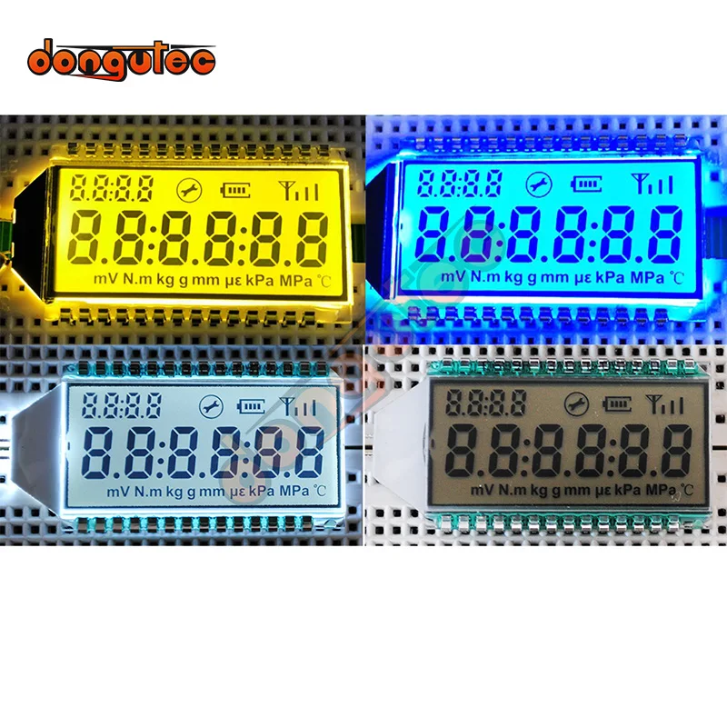 29PIN HTN/TN Positive 6-Digits Segment LCD Panel White/Blue/Yellow Green Backlight