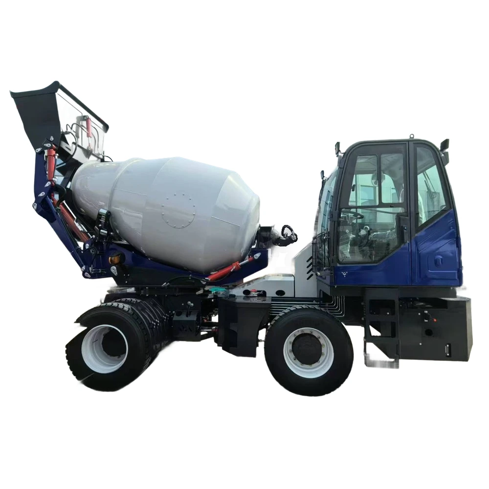 Self-Loading Concrete Mixer Truck 5.3m Turn Radius 4*4 Drive for Rural Motor Bearing