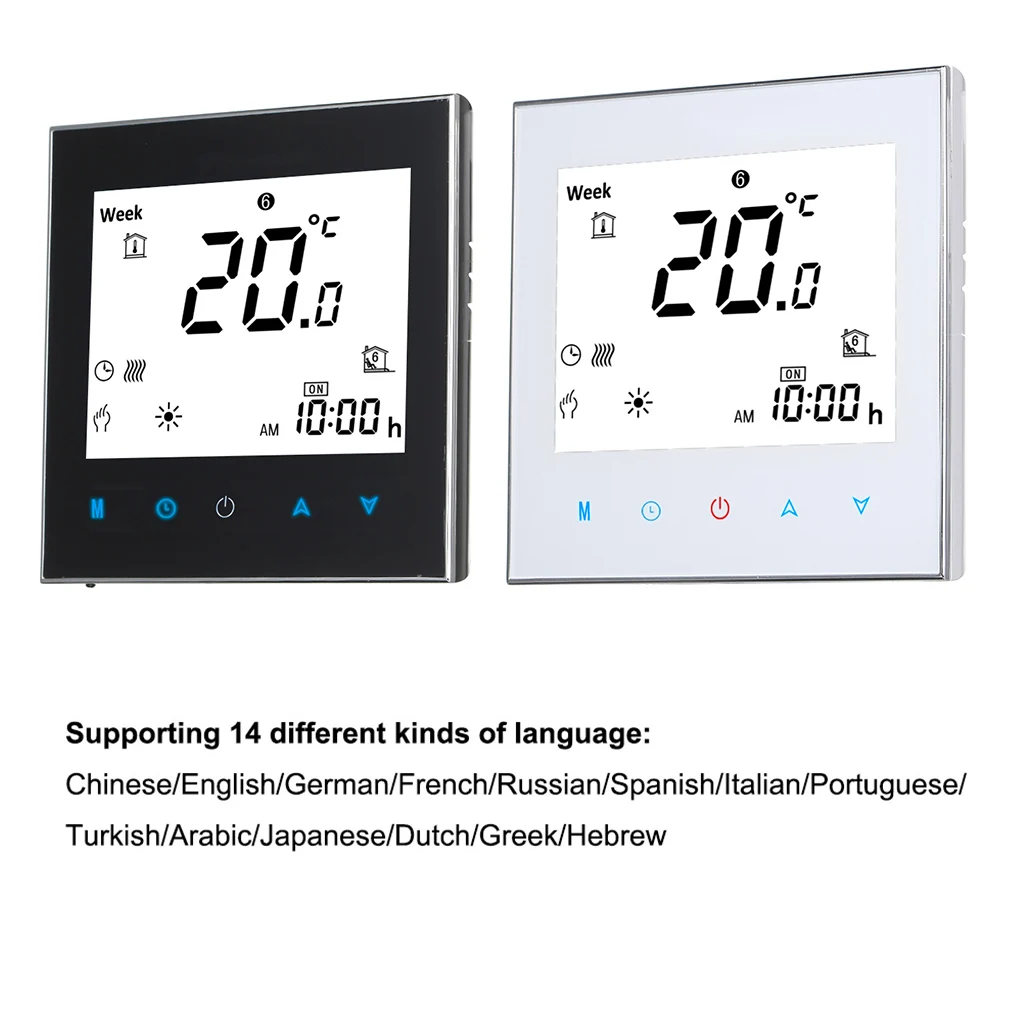 

LCD Display Smart Thermostat Room Heater Temperature Controller, Boiler Heating Interface, Black