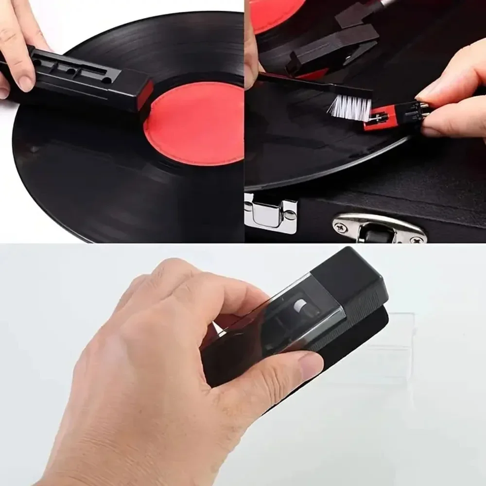 1 ชุดป้องกันไฟฟ้าสถิตย์ไวนิลทำความสะอาดแผ่นเสียงแปรงกำจัดฝุ่นสำหรับเครื่องเล่นแผ่นเสียงแผ่นเสียง LP ไวนิลแผ่นเสียงชุดทำความสะอาด