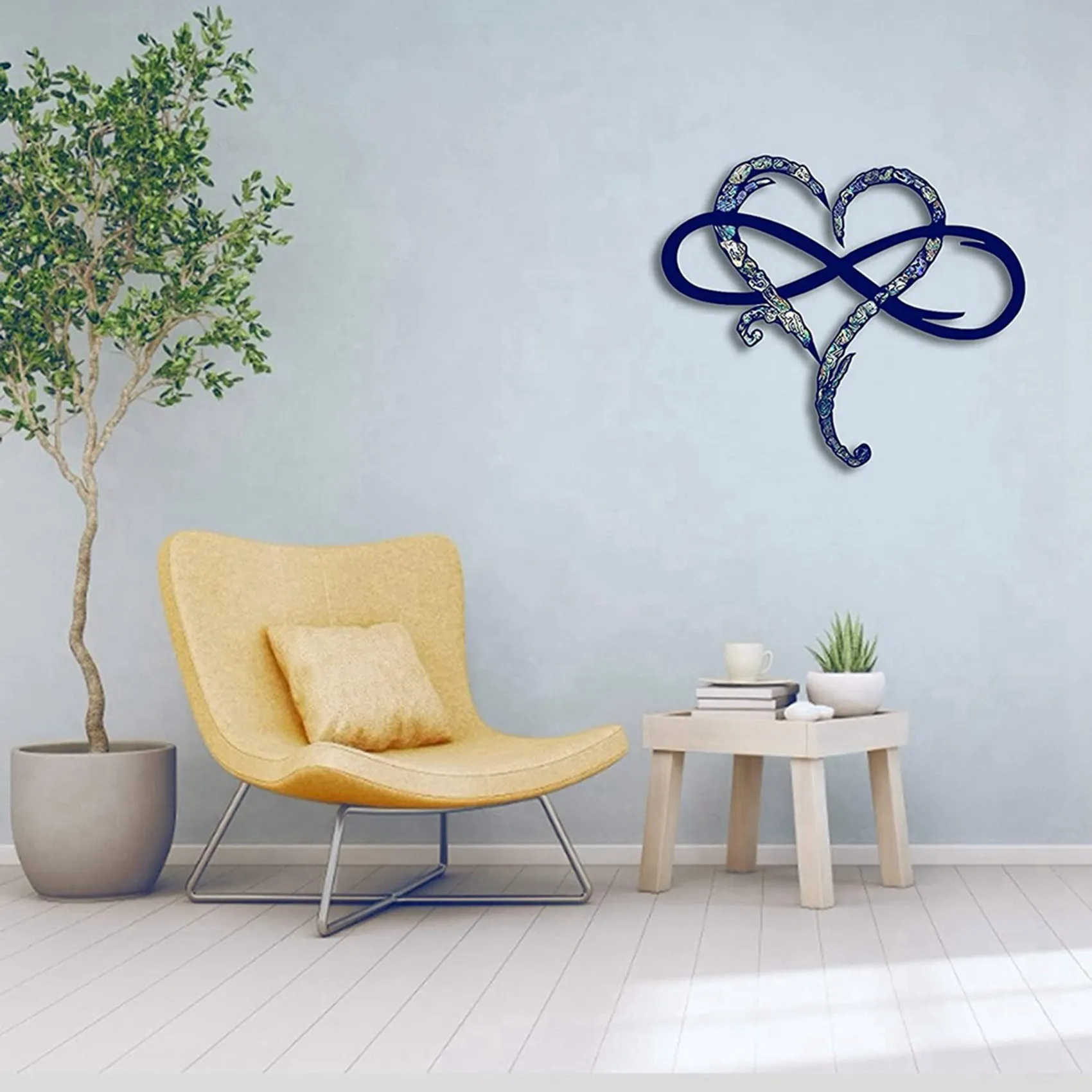 HRBAJ-2X Metal Wall Decoration Unique Design-Wall Art Room Decoration Eternal Love Infinite Heart Iron Art Interior Decor-S
