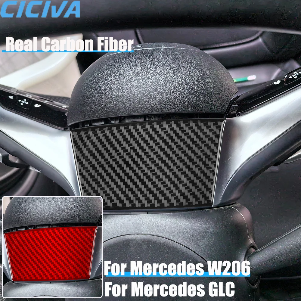 

Real Carbon Fiber Car Accessories Driver Wheel Panel Cover Soft Sticker For Mercedes C-class W206 2022 2023 2024 GLC 2023 2024