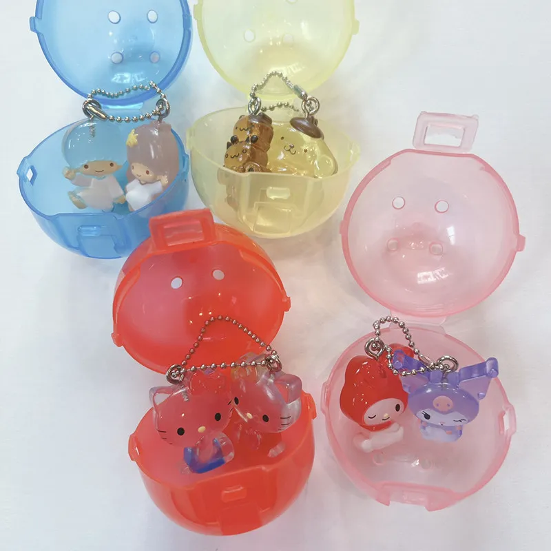 Sanrio Characters Drop Charm Keychain Cute Transparent Resin Bag Charm Kawaii Hello Kitty Kuromi Action Figure Collectible Gifts view 6
