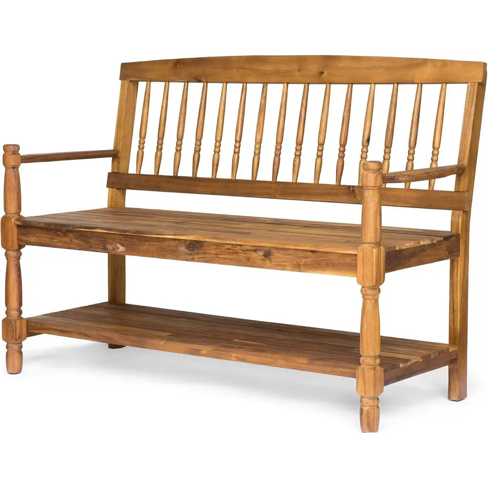 

Great Deal urniture Christopher Knight Home Cody Outdoor Acacia Wood Bench with Shel, Teak inish