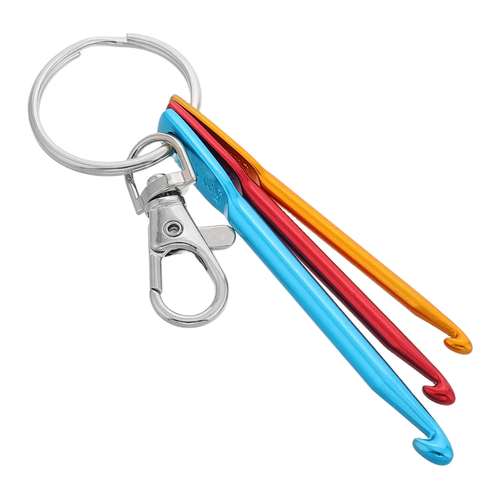 

Knitted Crochet Keychain Needles Durable Aluminum Yarn Stitch Hooks Travel Loom Small Crochet Hooks Singlehead Design Smooth