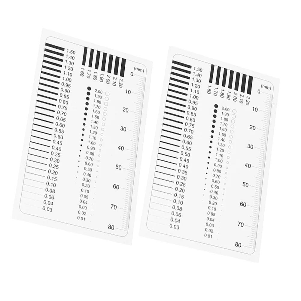 2 قطعة كشف الخلل البلاستيك قياس خط شفاف عرض قياس حاكم عالية الدقة عيب أداة تقدير الصفر الكراك #2