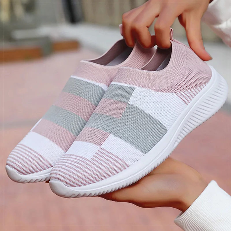 Women Shoes Mix Color Casual Sneaker Slip On Sneakers Women Flat Tennis For Lady Summer Sport Sneaker Female Sports Shoes Tennis