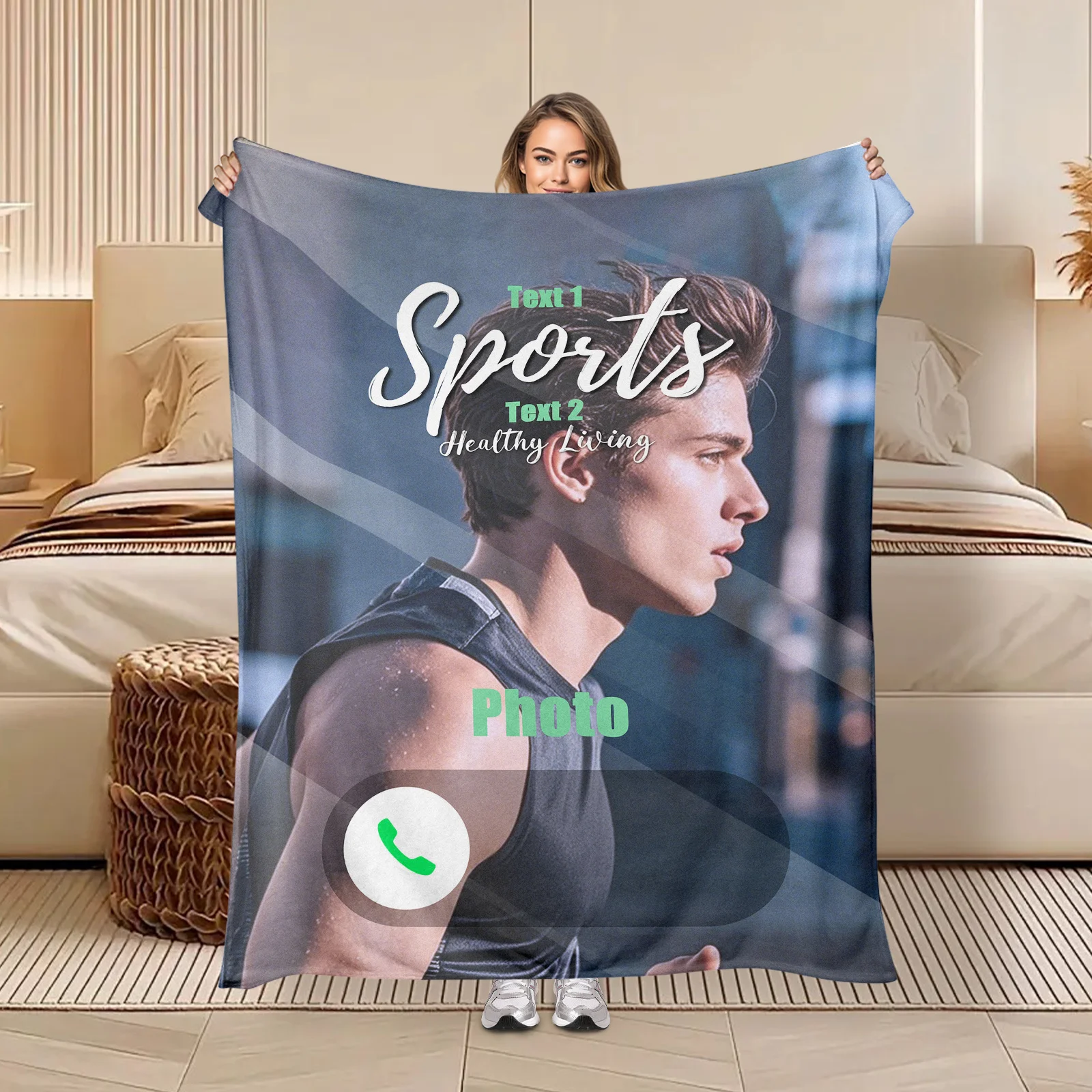 Custom Phone Call Answer And Slide To Unlock Blanket For Unique Gifts And Tech Inspired Home Decor