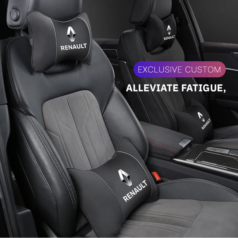 For Renault Clio Megane Logan Duster Sandero Captur Sport Fluence Kadjar RS Car seat backrest cushion driver waist cushion tool