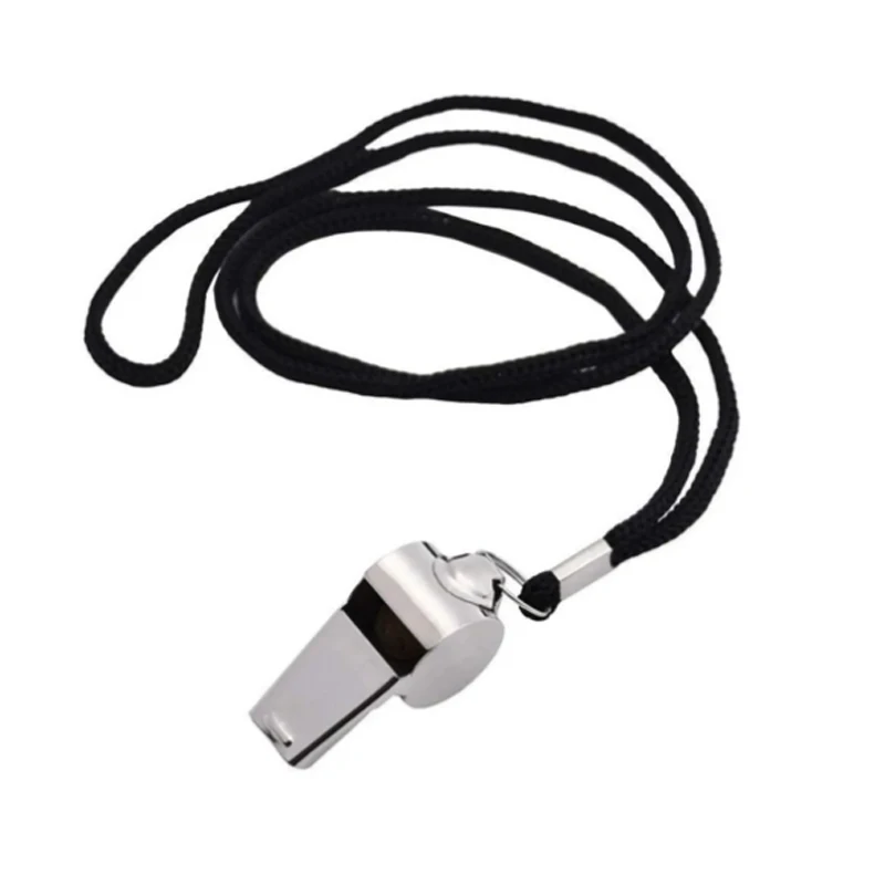 Stainless Steel Whistles Referee Sport Rugby Metal Whistle With Rope Party Training Soccer Football Basketball Cheerleading Tool