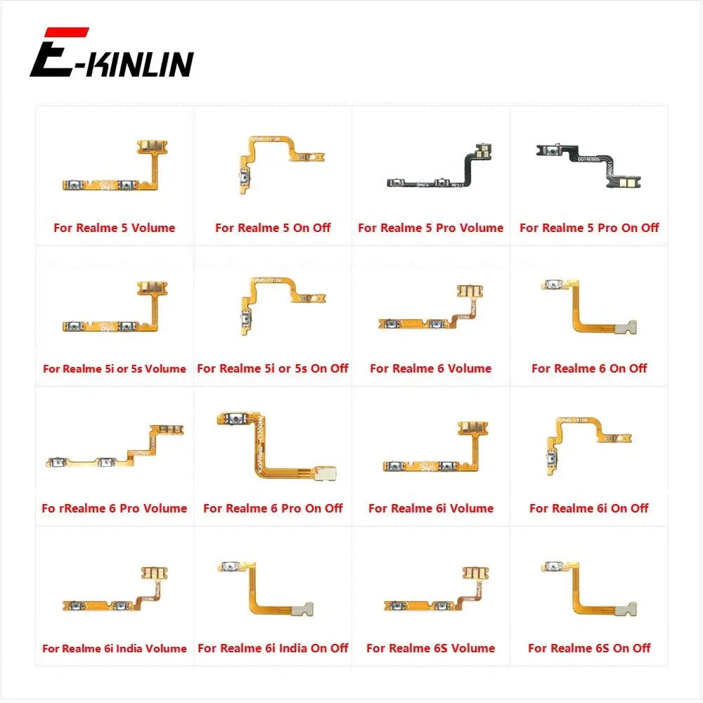 Switch Power ON OFF Key Mute Silent Volume Button Ribbon Flex Cable For OPPO Realme 5 5i 5s 6i 6S 6 Pro Replacement Parts