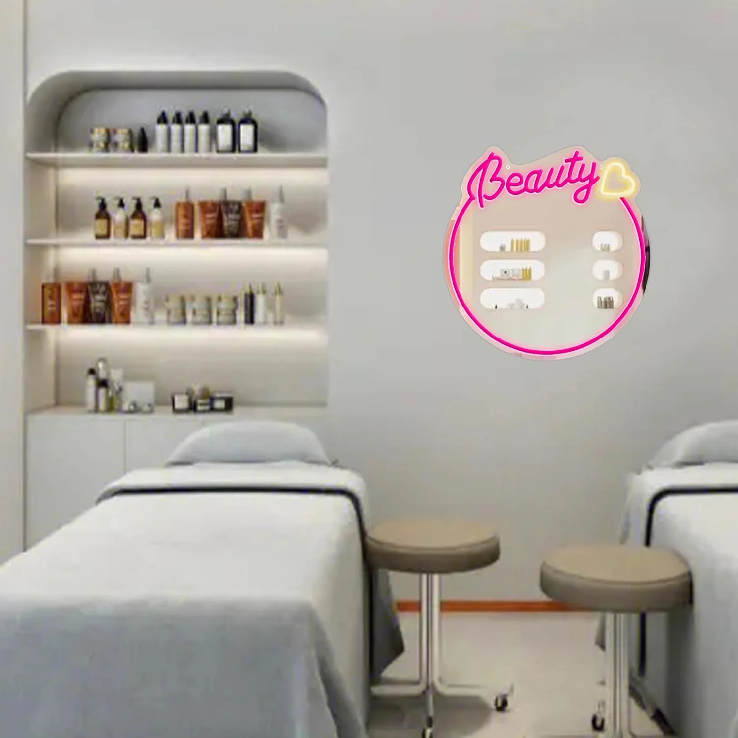 Beauty Mirror Neon, Suitable for dressing room, bedroom, gift scene, USB powered, dimmable switch