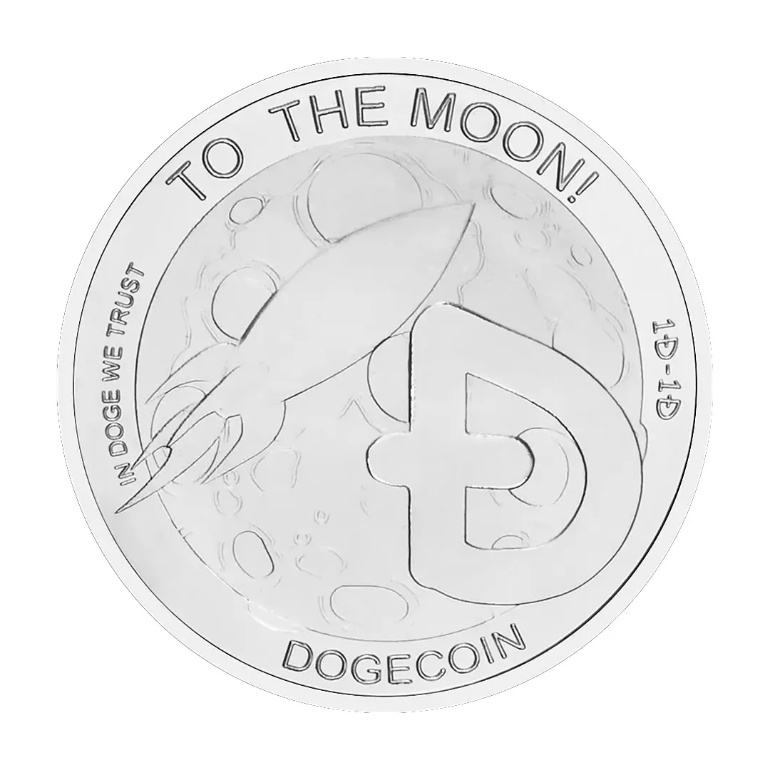هدية مقتنيات عملات تذكارية مطلية بالذهب والفضة بنمط WOW Dogecoin إلى القمر