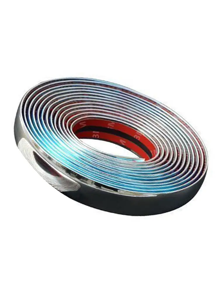 Bande décorative chromée pour pare-choc de voiture, 5M, 6mm, 10mm, 12mm, 15mm, 20mm, 30mm