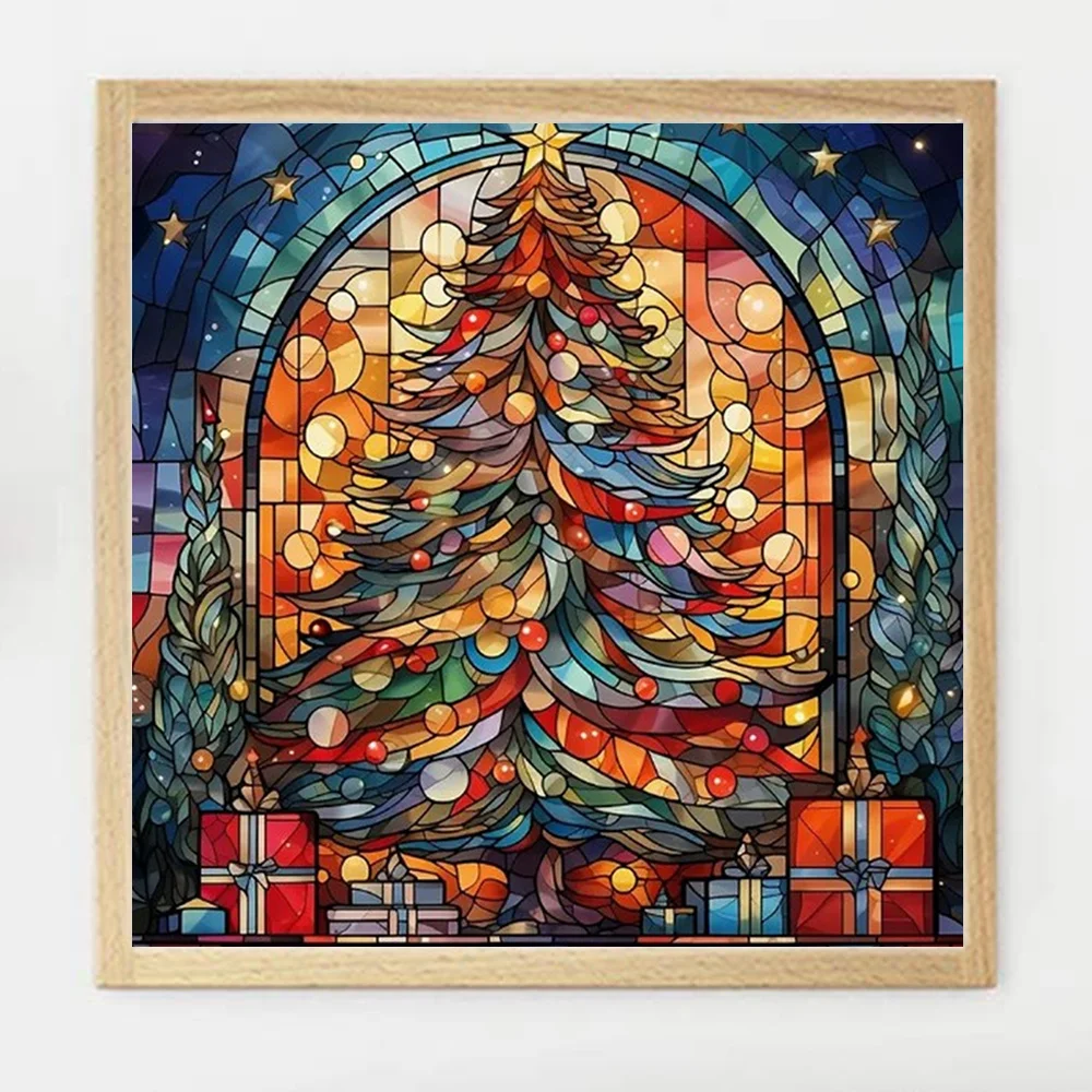 مومو آرٹ لینڈ سکیپ ڈائمنڈ پینٹنگ کرسمس ٹری فل اسکوائر راؤنڈ ڈرل موزیک ڈیکور برائے ہوم چائلڈ گفٹ