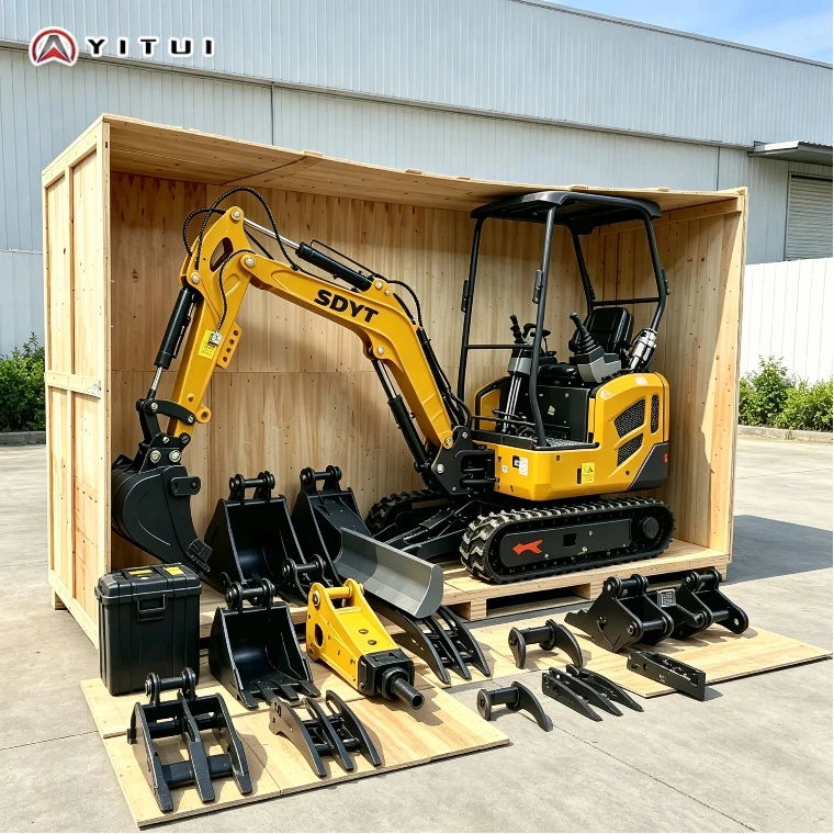 Image of Maßgefertigter 1,5t Mini-Bagger mit CE-Zulassung, kleiner Bagger mit geringem Kraftstoffverbrauch für Ackerbau und Wohnbaubauten